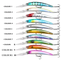Leurre dur artificiel ABS, type Minnow coulant, à longue portée, avec languette, pour la pêche au bar en eau, disponible en dix couleurs
