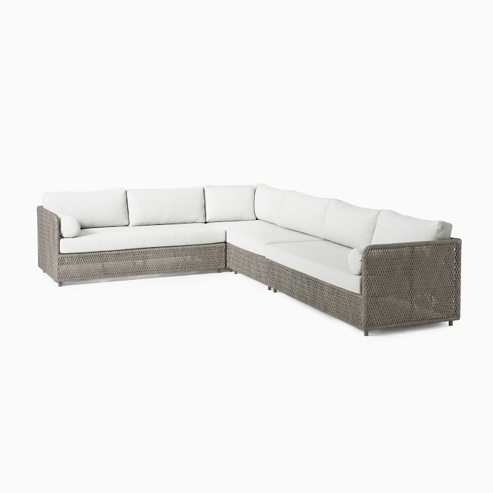 Patio couch sofa set garden set wicker furniture outdoor 4-piece L-shaped sectional