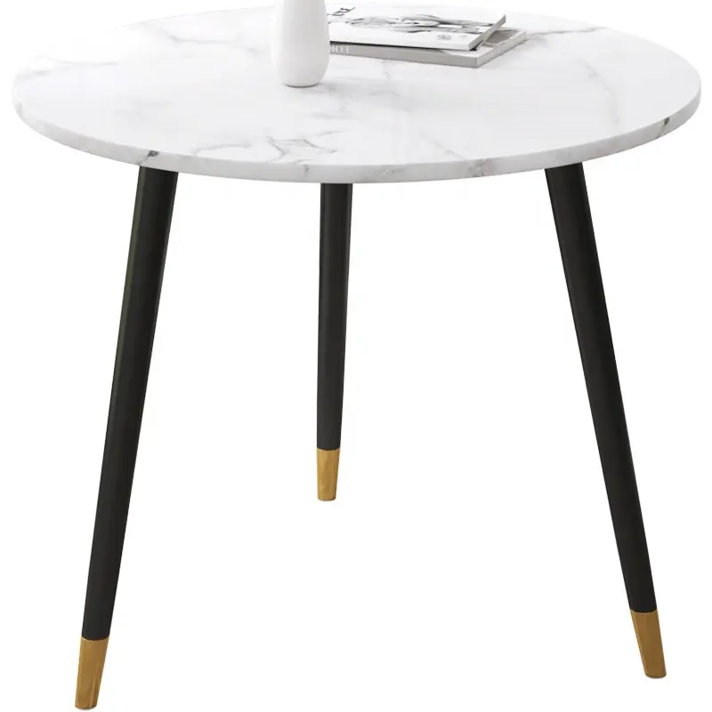 Modern basit tasarım lüks manmade plaka boyutu yuvarlak çay masası kombinasyonu