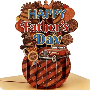 Tarjeta Pop-up Personalizada de Papel para el Día del Padre, Regalo para Papá, Esposo, Hijo, Cualquiera, 5" x 7", con Sobre y Etiqueta para Notas - Product Image 5