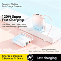 Nouvelle mini batterie externe électronique 10000 mAh, mince et portable, avec câble USB-C, Powerbanks 10000 mAh