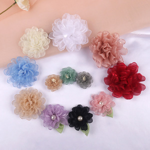 ช่อดอกไม้ผ้าตาข่ายผ้าไหมลูกไม้แบบทำมือสำหรับรองเท้าทำผมหมวกเครื่องประดับเสื้อผ้า - Product Image 3