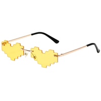 Lunettes à monture métallique de protection UV Lunettes de plage de couleur bonbon pour fête Lunettes de soleil irrégulières sans monture avec cœur