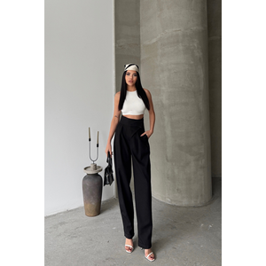 กางเกงขายาวสีดำสำหรับผู้หญิงแบรนด์ดีไซเนอร์ - Product Image 6