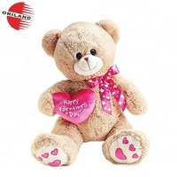 Jouet en peluche ours mignon, ours en peluche de la Saint-Valentin avec cœur rouge