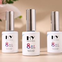 Hanyinails Résine naturelle 8 en 1 Gel multifonction LOGO personnalisé Respectueux de l'environnement 15 ml Gel pour ongles Vernis à ongles