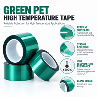 Ruban de protection en PET polyester vert anti-rayures pour lentilles optiques et plaques de guidage de lumière, directement de l'usine