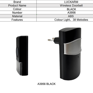 38 melodieën draadloze deurbel lange afstand 200 m op batterijen werkende plug-in ontvanger voor huis, appartement, kantoor, commercieel gebruik - Product Image 4