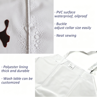 Tablier de travail personnalisé blanc en PVC/Polyester épais 0,4 mm, réutilisable, pour femmes et hommes, 100*125 cm, avec poche