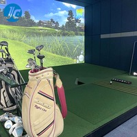 Simulateur de golf tout-en-un avec retour de mouvement réel, surveillance par caméra double haute vitesse, compatible multiplateformes