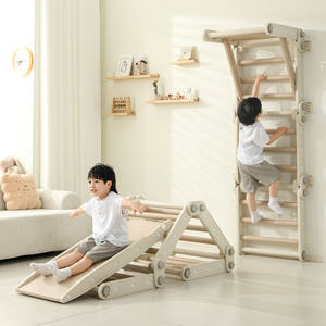 Vente chaude d'usine, aire de jeux intérieure et extérieure de haute qualité avec rampe pour glissière, ensemble d'escalade triangulaire, structure d'escalade pour enfants - Product Image 1