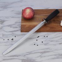 TOALLWIN Accessoire de cuisine en acier au carbone, aiguiseur de couteau de chef 8/10/12 pouces, tige d'affûtage manuelle pour couteaux de cuisine