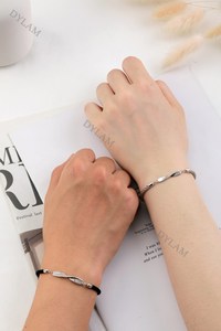 Dylam <strong>Bracelet</strong> for Men <strong>Women</strong> Lovers Couple <strong>Magnetic</strong> Sterling Silver Jewelry Designer <strong>Bracelets</strong> Bangles Trendy Trendy Gold Chain - Product Image 3