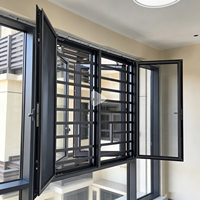 Ventanas Modernas de Aluminio para Villa, con Doble Acristalamiento Templado, Aislamiento Térmico, Insonorización y Marco Empotrado