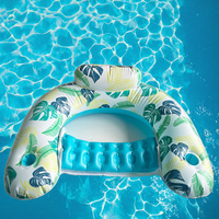 Chaise de piscine gonflable pour adulte, porte-gobelet, dossier, hamac à eau parfait pour les installations d'amusement aquatique gonflables de plage