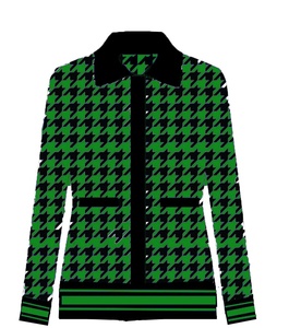 Custom OEM ODM produttore maglione da donna lavorato a maglia in <span class=keywords><strong>oro</strong></span> reale blu vecchia scuola <span class=keywords><strong>Cardigan</strong></span> classico - Product Image 4