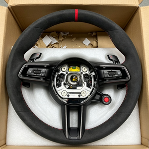 Volante Deportivo Manual con Costuras Rojas y Detalles Negros para Porsche 911 Targa 718 <span class=keywords><strong>GTS</strong></span> 997 991.1/2, Diseño Deportivo con Paquete de Detalles Personalizados - Product Image 1