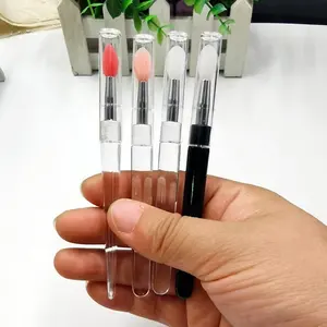 Nail Art Silicone Applicator Sticks Reusable Chrome Glitter Application Manicure Tool Easy to Apply Pigment Silicone Nail Brush