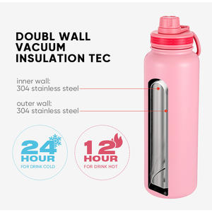 <span class=keywords><strong>Bouteille</strong></span> d'eau isotherme avec poignée, double paroi sous vide, 32 oz et 40 oz, 100 % étanche, personnalisable, haute qualité, portable - Product Image 6
