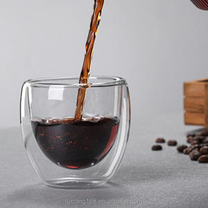 Tasses à café expresso - 80 ml / 150 ml / 250 ml / 350 ml / 450 ml, <span class=keywords><strong>double</strong></span> <span class=keywords><strong>paroi</strong></span>, verre transparent, verre borosilicate isolé, <span class=keywords><strong>tasse</strong></span> à thé - Product Image 2