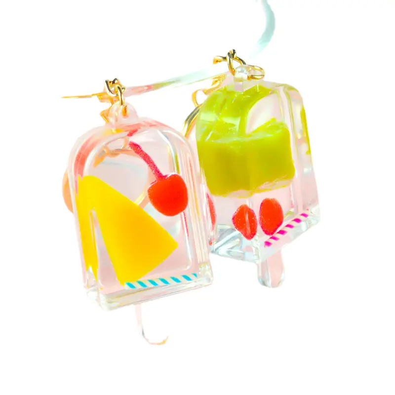 wangdun pvc simulation Popsicle Ice Key chain pendant diy Food Play miniatures bag hanging decoration Miniatures