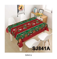 Nappe à imprimé Père Noël et flocon de neige festif - Tissu résistant à l'huile, durable pour les repas de Noël et la décoration de fête