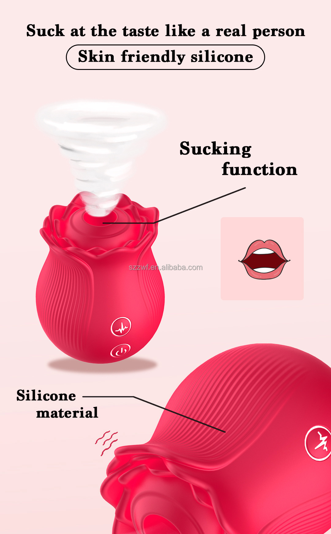 Rose Collection Suction Vibrator for Women - Wholesale Sex Toys, IPX7 Waterproof, 10 Frequency Modes, MOQ 3 pcs Rose Collection Suction Vibrator for Women - Wholesale Sex Toys, IPX7 Waterproof, 10 Frequency Modes, MOQ 3 pcs