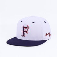Fabricante BSCI, Gorras Snapback Vintage de 5 Paneles con Visera Cuadrada, Logotipo de Fútbol Personalizado en Dos Tonos, Gorras Snapback con Bordado 3D Personalizado