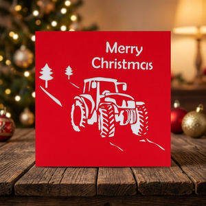 Carte pop-up 3D personnalisée Tracteur, découpe de papier artisanale pour l'agriculture, souvenir Fête des Pères - Marque Viet-craft Impression offset - Product Image 6
