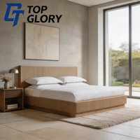 Lit en bois massif de chêne moderne de luxe TG avec rangement et intérieur texturé pour hôtel et appartement