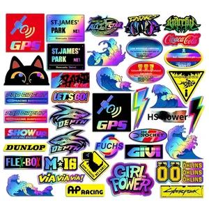 60 Pegatinas para Casco de Motocicleta PET, Estilo JDM, Elementos Decorativos, Resistentes a Arañazos, Adhesivas para Maletero - Product Image 5
