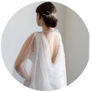 Dernière conception Cape de mariée, accessoires de mariage, <span class=keywords><strong>voile</strong></span> Long boléro strass perle fait à la main châle de mariée - Product Image 3