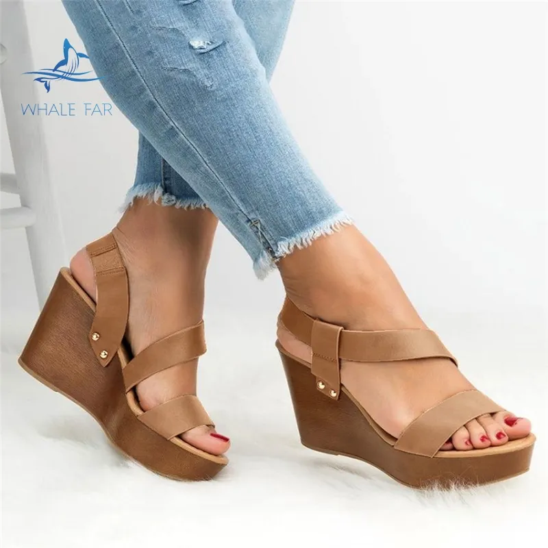 Fashion Summer Wedges Women Sandals Open Toe Sandal Ladies Platform Wedges Sandals High Heels Shoes Size 36-42