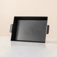 Plats de buffet rectangulaires en acier inoxydable colorés, antiadhésifs, robustes, avec poignées pour les services de traiteur et de banquet