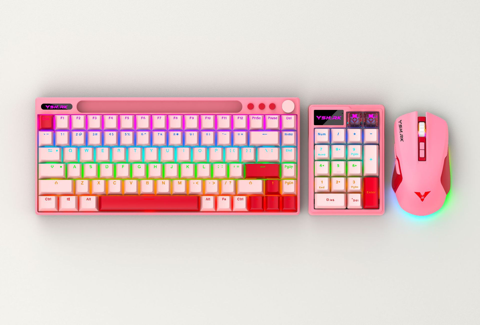Interrupteur bleu rose alien k84 foncé