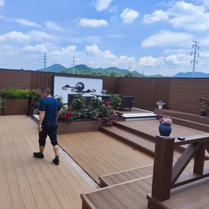 <span class=keywords><strong>Planche</strong></span> de terrasse imperméable en bois composite brun, carrelage de sol en WPC, matériau composite, terrasse lisse, stabilisateur UV, lubrifiant, colorant - Product Image 2