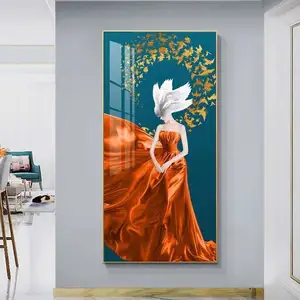 가정 장식 럭셔리 섹시한 아름다움 소녀 HD 인쇄 크리스탈 도자기 그림 거실 캔버스 인쇄 및 벽 예술