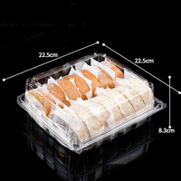 Boîtes en plastique PET transparentes pour boulangerie, boîtes à couvercle articulé jetables pour croissants, pâtisseries et biscuits