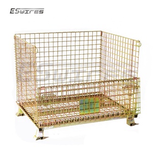 Genuine Metal Industrial Type Gitterbox Hot Dip Galvanized Foldable Box Mesh Storage Cage Wire Container Pallet