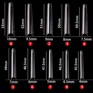 Lot de 500 faux ongles en forme de cercueil XXL pour ongles en acrylique français, demi-pleins, sans courbe C, transparents - Product Image 5