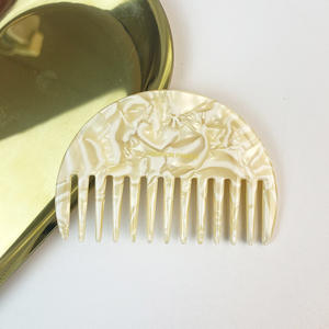 Kinling personalizzato Retro carino temperamento geometrico semplice pettine per parrucchieri acetato semicircolare - Product Image 5