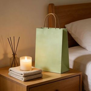 Custom-Printed Logo Size Eco-Friendly Kraft Paper Shopping Bags Luxury Gift & Retail <b>Packaging</b>, Multiple Colors Available - Product Image 6