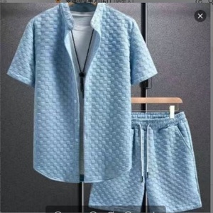Chemises à manches courtes pour hommes avec shorts Ensembles de deux pièces pour hommes Tenues décontractées pour hommes 2 pièces - Product Image 1