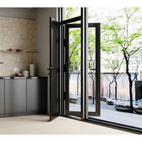 Porte pliante panoramique pour villa, centre commercial extérieur, fabricant professionnel, quincaillerie en acier inoxydable, qualité commerciale