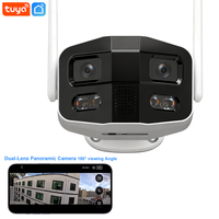 Caméra de sécurité WiFi HD Tuya Smart à double objectif, grand angle 180 degrés, sans fil, pour extérieur