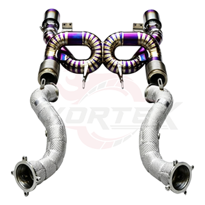 Vortex Titanium Full Exhaust System & Heat Shield Front Pipes for McLaren 720S 4.0L V8 Biturbo Racing Straight X-Pipe <b>Kit</b> - Product Image 1