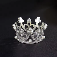 Strass-Tiara Tortendekoration Kristallkrone mit Perlen-Akzenten für Hochzeit Valentinstag Geburtstag Kuchendekoration