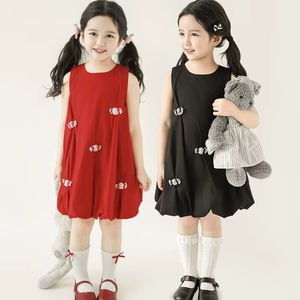 100% katun tanpa lengan gaun untuk bayi perempuan balita bayi kostum putri manis musim panas Tank Top untuk 6 tahun + pakaian untuk anak-anak - Product Image 1