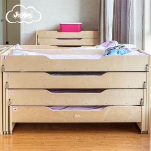 Camas Apilables de Madera para Niños, Alternativa Moderna y Ecológica a las Literas de Jardín de Infancia, Camas Escolares que Ahorran Espacio con <span class=keywords><strong>Ruedas</strong></span> - Product Image 1