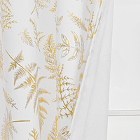 Rideaux occultants thermiques modernes à motifs de feuilles imprimés en feuille d'or pour chambre à coucher et salon, rideaux à œillets